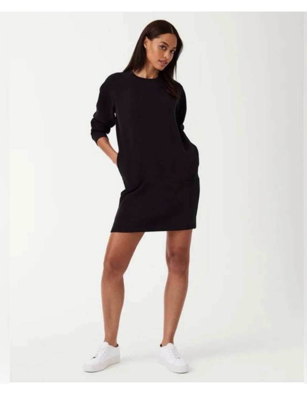 SPANX AIRSENTIALS TRAVEL LIGHTWEIGHT BLACK CREWNECK DRESS LARGE